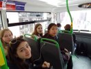 In a double decker bus
